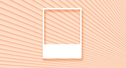Wall Mural - Vintage picture memory card on peach fuzz color smooth striped texture. Abstract background for flier, poster.
