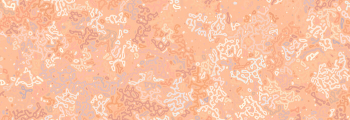 Wall Mural - Horizontal natural coral pattern, peach fuzz abstract poster design with reaction diffusion ornament.