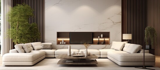 Wall Mural - Luxurious interior Living room interior in modern house. Website header. Creative Banner. Copyspace image