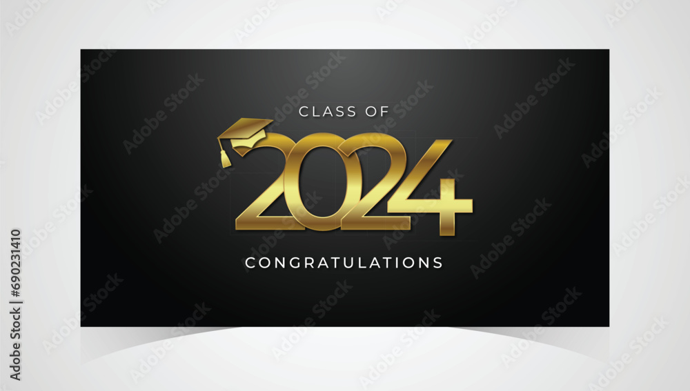 Class of 2024 Congratulations Graduates. Academic Cap and Diploma ...