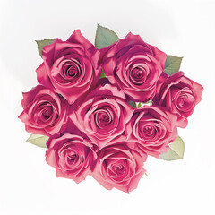 Sticker -  Bouquet of roses isolated on white background with clipping path