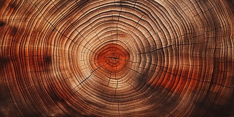  The intricate rings of a tree trunk tell a story of age, with a warm, russet center.