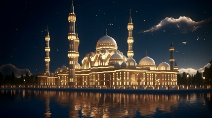 mosque at night