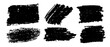 Set de formas grunge. Trazos vectorizados de ceras negras. Set de trazos de manchas con cera, trazos reales hechos a mano con formas variadas