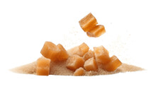 Pieces Of Brown Sugar Isolated On Transparent Background Cutout