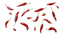 Dry Red Chili Peppers Isolated On Transparent Background Cutout