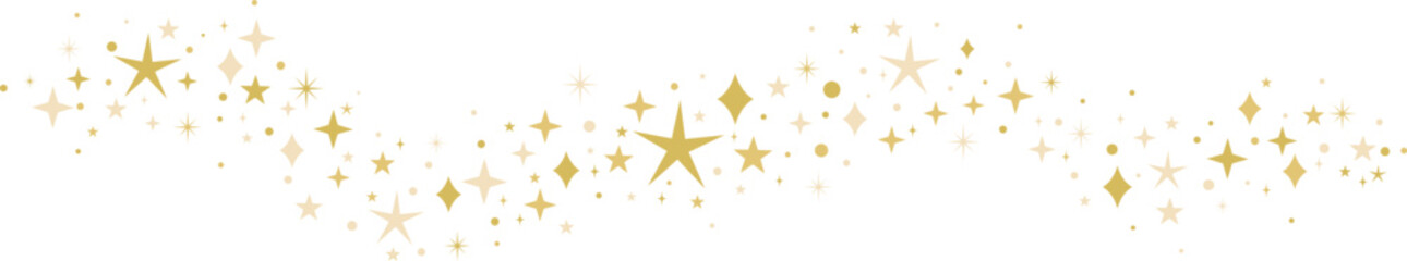 sparkling star wave vector clip art, golden banner design, holiday greetings card graphic element, h