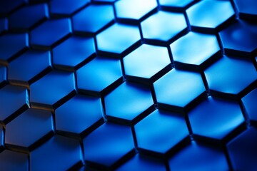 Wall Mural - Close Up View of a Blue Hexagonal Tile