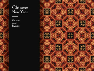 Wall Mural - chinese new year pattern seamless vector wallpaper geometric china traditional dragon fashion zodiac