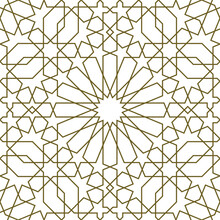 Seamless Geometric Ornament Based On Traditional Islamic Art.Brown Color Lines. For Fabric,textile,cover,wrapping Paper,background And Lasercutting.