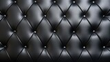 Fototapeta Sypialnia - Black leather upholstery. Leather luxury background with stitching.