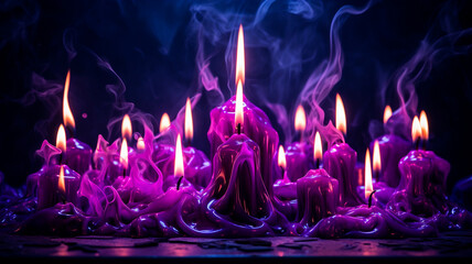 Wall Mural - candles and colorful burning candles