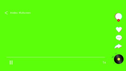  Social media template mobile interface, ui, app, web. Mobile interface. Background with vinyl disc and a lot of buttons. Horizontal animation on green background.