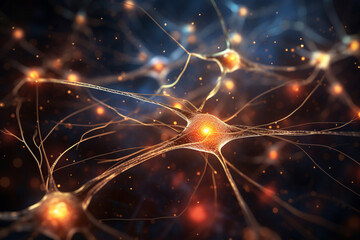 Poster - An illustration of neurons in the brain creating new connections and strengthening existing ones, highlighting the concept of neuroplasticity.