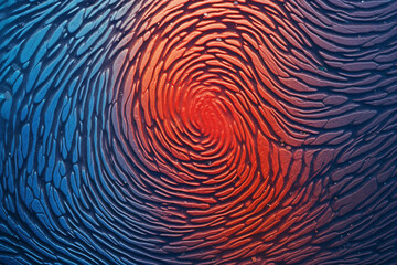Poster - An abstract image of a fingerprint with vibrant, multi-colored swirls and patterns, suggesting uniqueness and individuality.