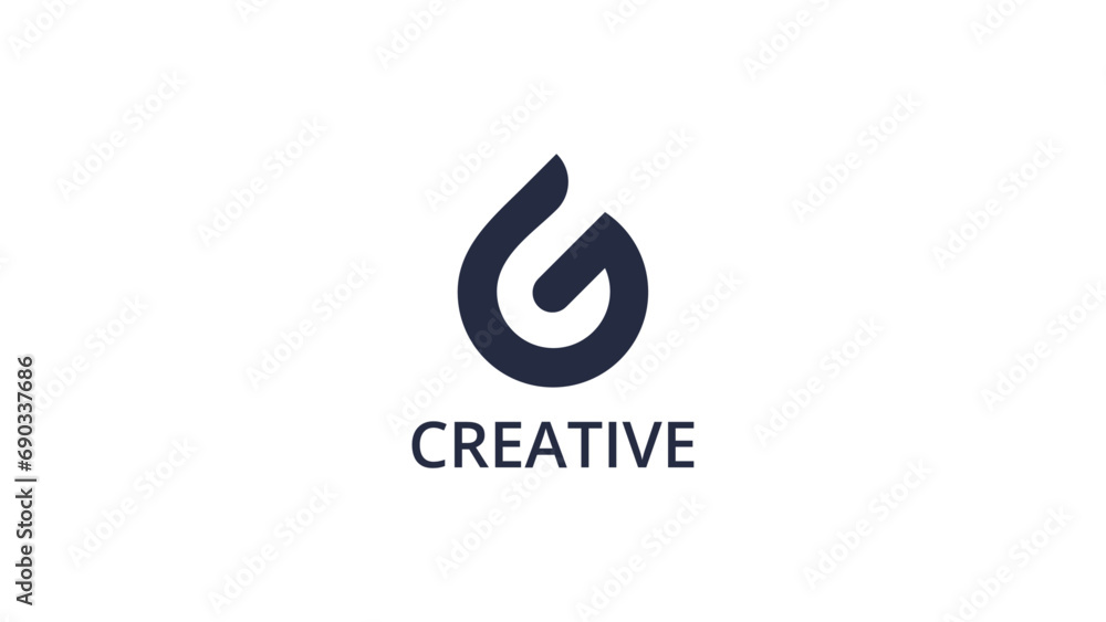 Initial Letter G Logo. Circle Shape Origami Style Usable for Business ...
