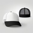© Marietimo - White cap Mockup, realistic style front and back on white background - Generative AI