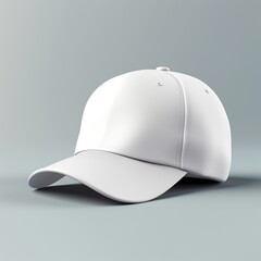 Wall Mural - White cap Mockup, realistic style front and back on white background - Generative AI