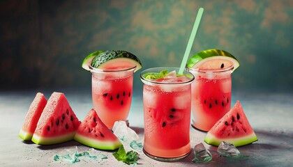 Wall Mural - watermelon drink suitable as background or banner