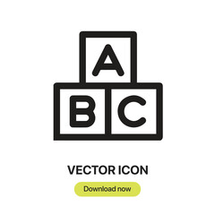 Leinwandbilder - Alphabet icon vector. Linear-style sign for mobile concept and web design. Alphabet symbol illustration. Pixel vector graphics - Vector.	
