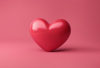 Valentine concept set 3d red heart object isolated on pink background for graphic decorate 3d render