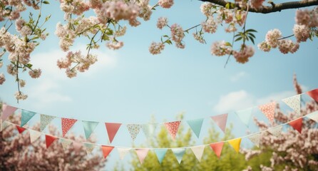 Wall Mural - colorful bunting for spring outdoors