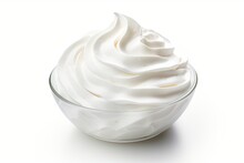 Whipped Cream Isolated On White Background.
