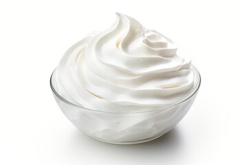 Whipped cream isolated on white background.