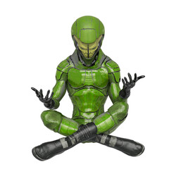 Wall Mural - alien soldier is in meditation on yoga pose