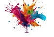 Colorful paint splash Isolated design element on the transparent background