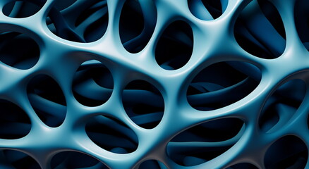 A close up of a blue colored pattern. Focus on joints