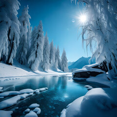 winter landscape with snow and trees