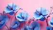 Photo there are many blue flowers on a pink background