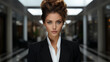 Female executive profile picture - stylish fashion - hair up - CEO - business leader -