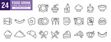 Vector Of Food And Drink Icon Set, Nutritious, Breakfast, Fast Food, Delicious, Vector EPS 10.