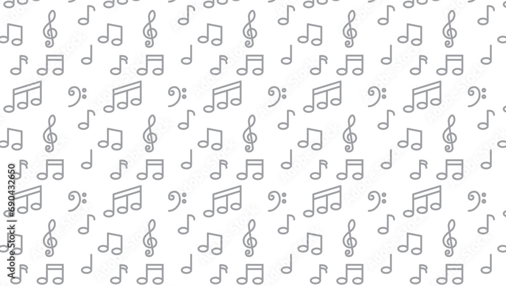 Notg Pattern Doodle seamless pattern with hand drawn music notes. Music note ...