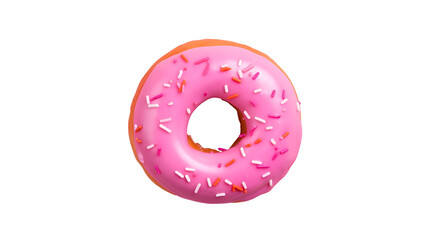 Wall Mural - Pink donut isolated on white, transparent cutout