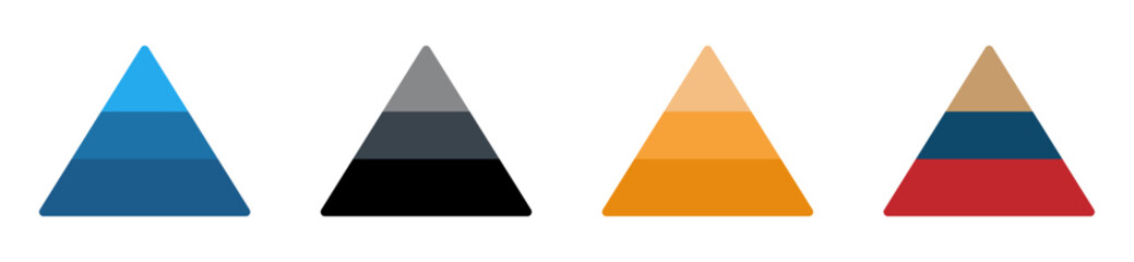 Blank vector three tier pyramid chart concepts