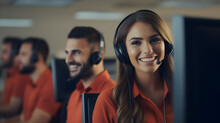 Woman Talking On Cell Phone, Customer Care, Call Center Assistant 