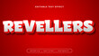 White and red revellers 3d editable text effect - font style