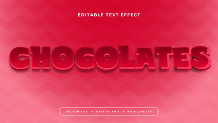 Wall Mural - Red chocolates 3d editable text effect - font style