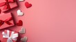 Fundo do Dia dos Namorados, espaço para criação de conteúdo para publicidade, cartão de amor e carinho para épocas festivas e trocas de presentes ou para uso comercial.