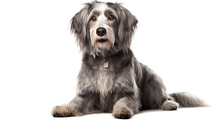 Wall Mural - border collie sitting in front of white background