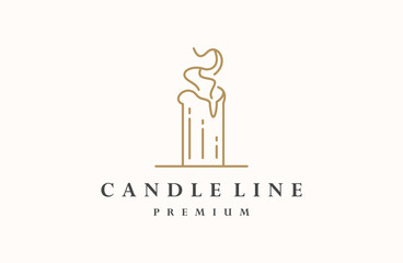 Wall Mural - candle light logo sign modern vector graphic line style .