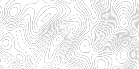 Topographic map background geographic line map with seamless ornament design. The black on white contours vector topography stylized height of the lines map.