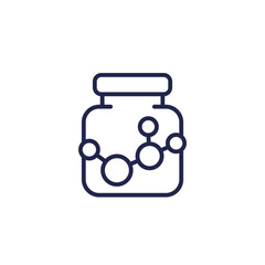 Poster - dietary supplement line icon on white