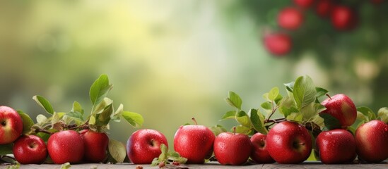 Poster - Garden backdrop with fresh apples