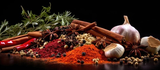 Poster - Close-up of herb and spice assortment.