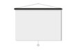 © Paolo - Hanging presentation screen. Empty board or billboard. Screen projector for cinema, movie, games and meetings. slide screen sign. Education empty canvas wall frame for meeting on school or work