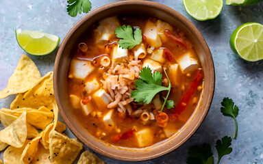 Wall Mural - Capture the essence of Pozole in a mouthwatering food photography shot Generative AI